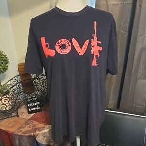 Red and Black LOVE Graphic T-Shirt